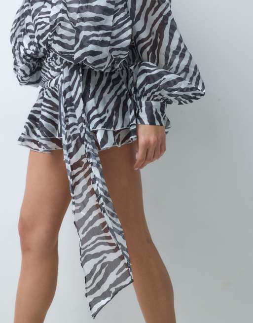 Lioness exclusive Elements high sheen chiffon drape detail balloon ...