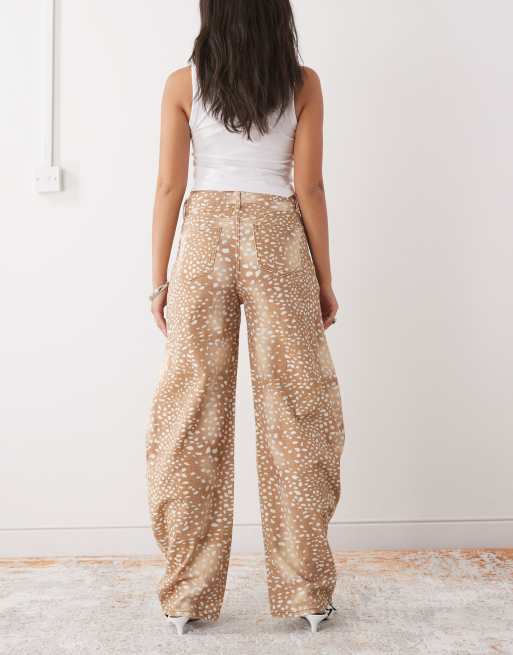 Lioness - Exclusive - Horseshoe jeans met barrel-pijpen en hertenprint, 2 van 5