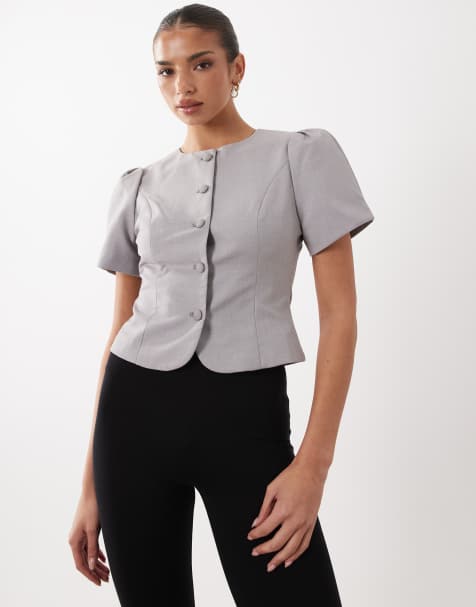 Lioness - Femme - Blouse boutonnée à manches bouffantes - Gris - view 1
