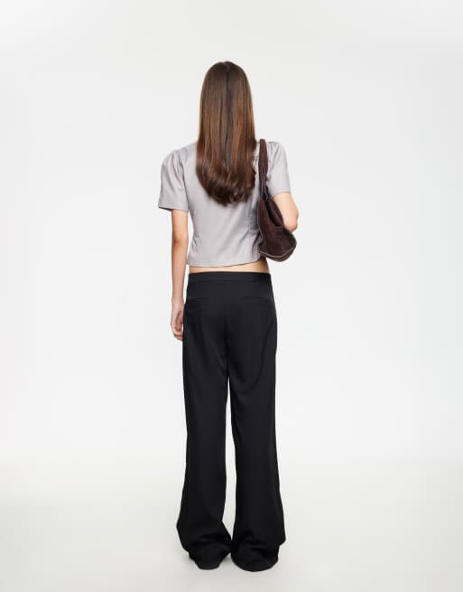 Lioness – Femme – Bluse in Grau mit Puffärmeln und Knopfleiste, 4 von 4