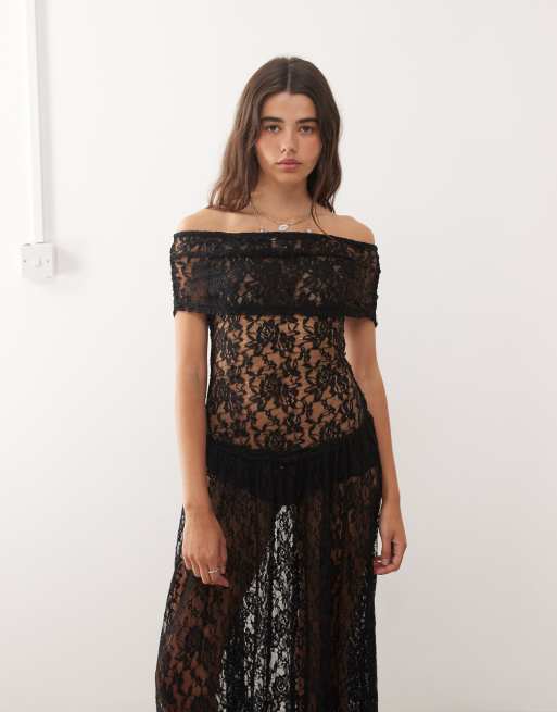 Lioness Field of Dreams foldover off the shoulder ruched dropped