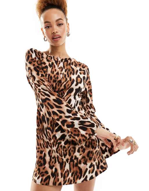 Leopard print shift dress asos discount