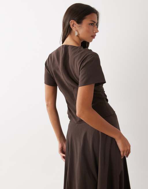 Lioness Halcyon linen rich draped boat neck cinched waist relaxed
