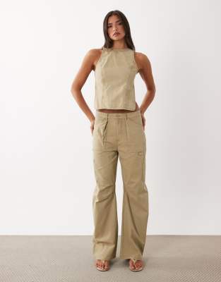 Lioness Harmony Open Back Panel Top Co-ord In Neutral
