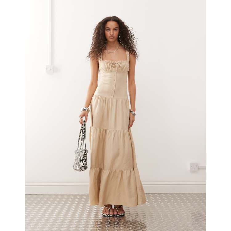 Betty layered dress【beige】 H&M Studio Collection Lace maxi dress (Beige) | eBay