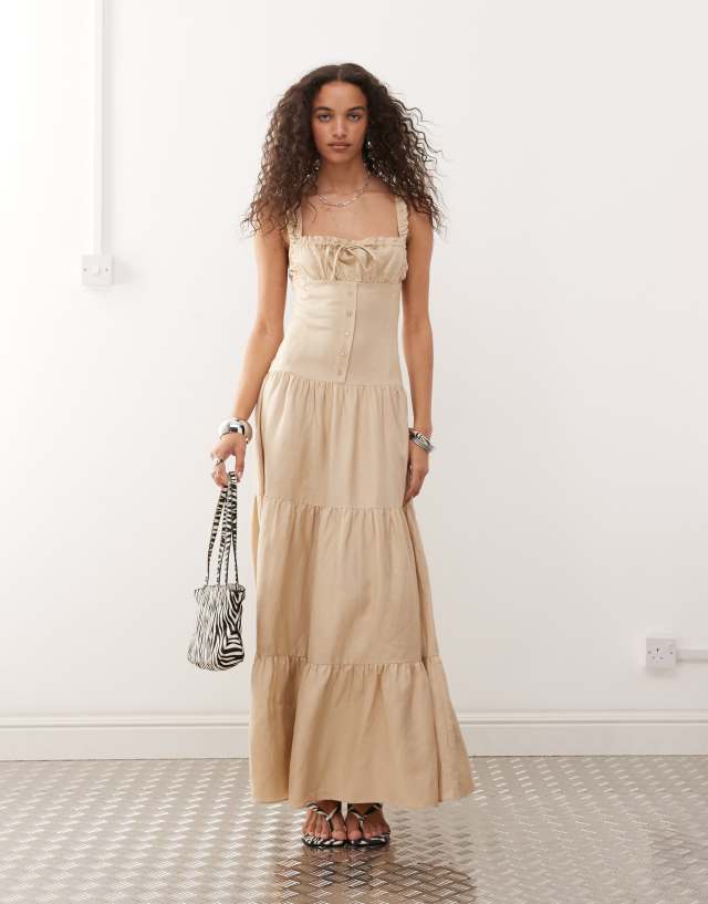 Lioness Women's Heart-Shaped Maxi Dress - Deep Wheat - Size XXS