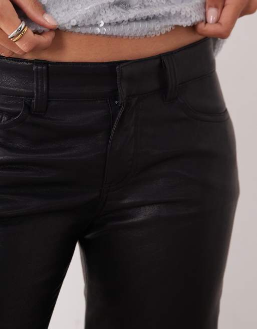 Lioness Heartbreaker pantalon en simili cuir taille basse à jambe droite en vinyle noir, 4 de 5