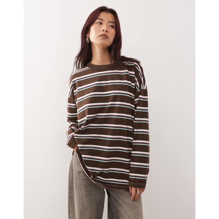 Lioness Horizon cotton rich crew neck long sleeve oversized T