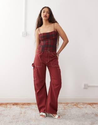 Lioness Humphrey 90s Square Neck Bow Tie Shoulders Cami Top