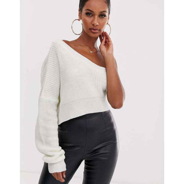 One shoulder shop knitted sweater