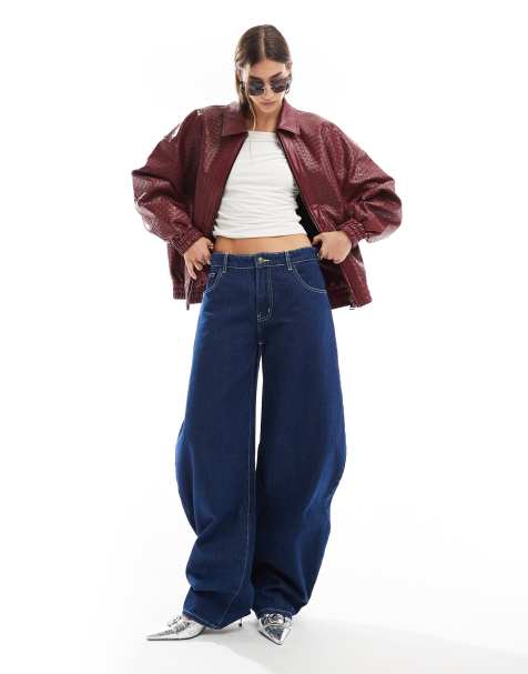 Lioness – Indigoblå, tvättade jeans med barrelben - view 1