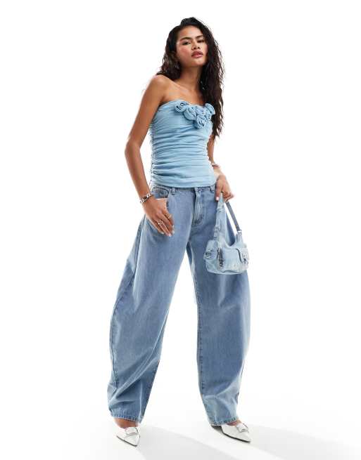 Lioness - Jeans a cilindro lavaggio azzurro