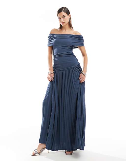 drop waist pleated dress Dresses: Dropwaist Pleat - Fawn grazing pleated skirt. Women's Light Blue Strappy Pleated
