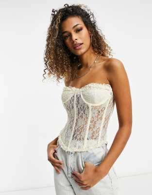 cream bustier top