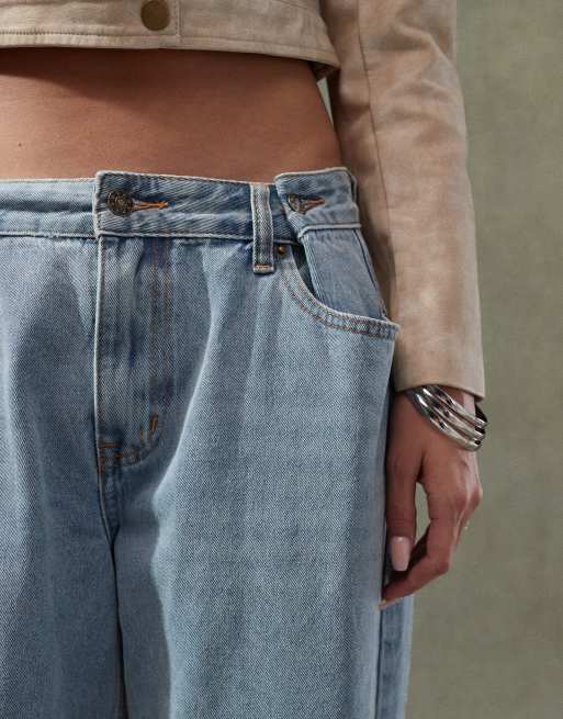 Lioness – Ljusblå jeans med vida ben och låg och justerbar midja, 5 av 5