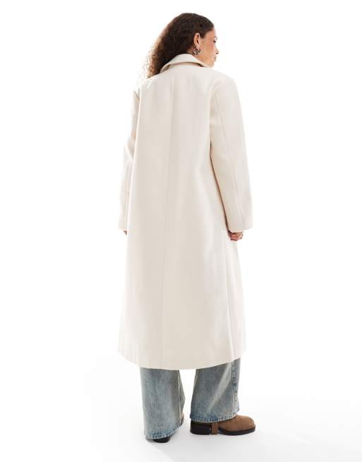 Lioness Manteau long elegant aspect laine Creme