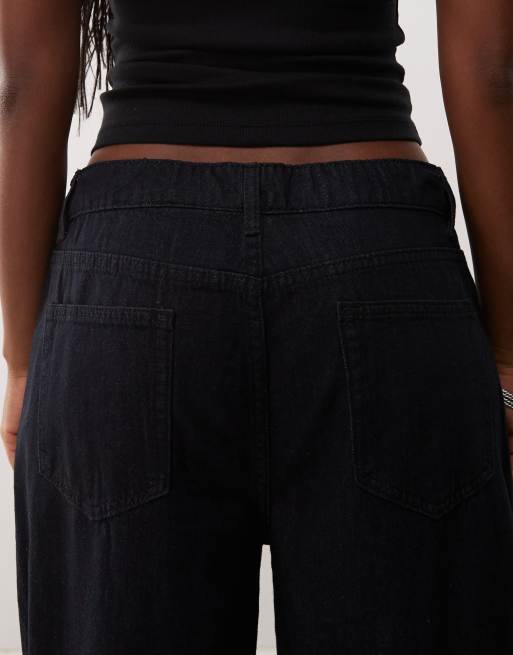 Lioness – Muse – Tvättade jeans med låg midja, vida ben och knytning, 4 av 5