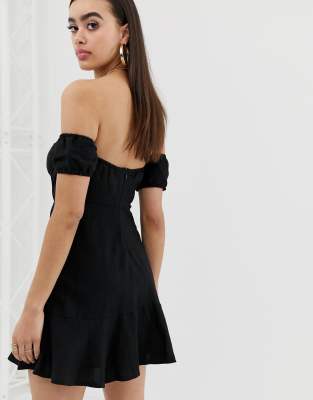 black sweetheart mini dress