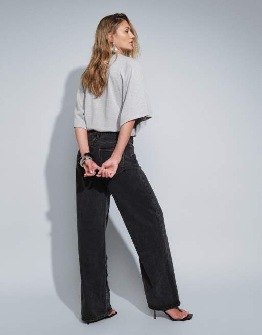 Lioness - Penny - Jeans comodi con abbottonatura asimmetrica neri, 2 di 5