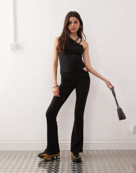 Lioness Rebel low rise cut out buckle strap detail pants in black (part of a set) - view 1