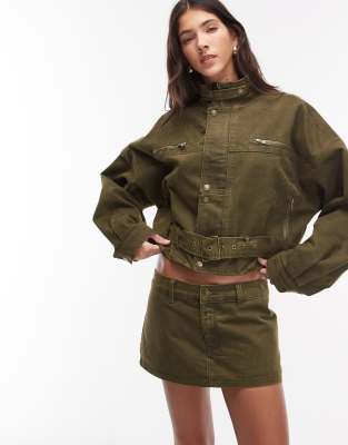 Lioness Rhode Cotton Blend Cargo Mini Skirt Co-ord In Green