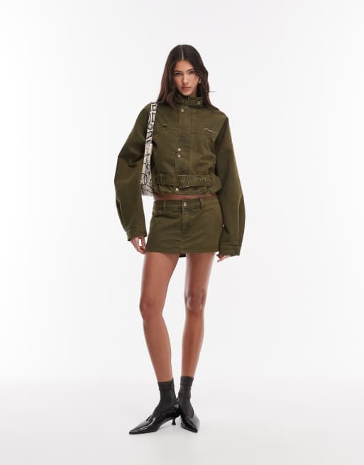Lioness Rhode cotton blend cargo mini skirt in khaki (part of a set), 2 of 5