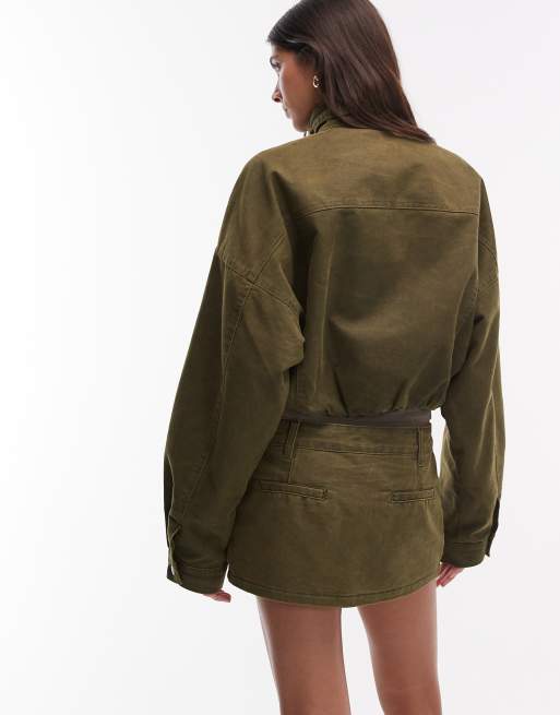 Lioness Rhode cotton blend cargo mini skirt in khaki (part of a set), 4 of 5