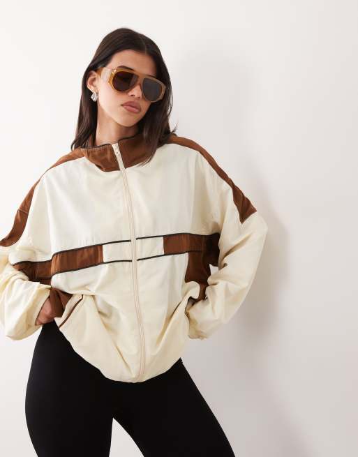 Lioness Rhode funnel neck windbreaker jacket in sorbet cream, 2 of 4