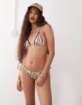[Lioness] Lioness rio bow detail tie side bikini bottom in zebra (part of a set)-Multi XXS Zebra
