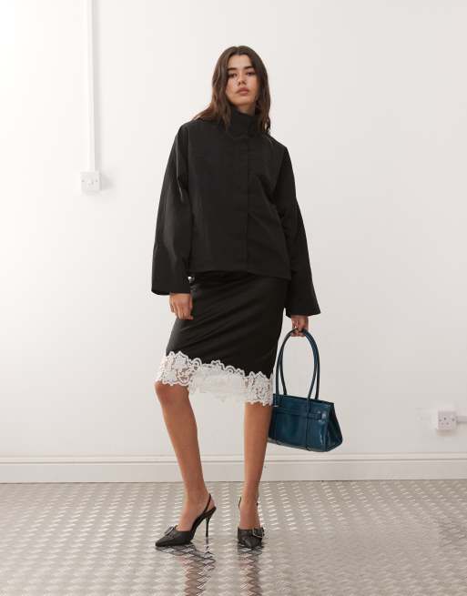 Lioness - Shoreline - Veste coupe-vent à col montant en coton avec ourlet ajustable - Noir, 2 de 4