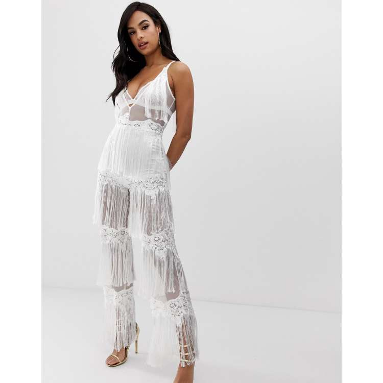 Lace store tassel jumpsuit