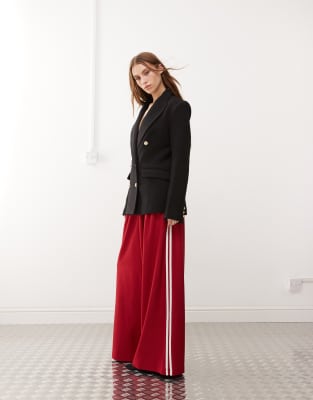 Lioness Stripe Tailored Track Pant In Red