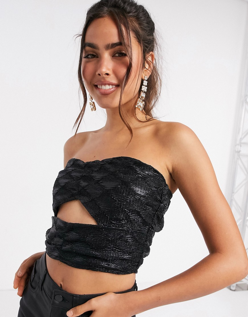 Lioness Structured Bandeau Top In Black