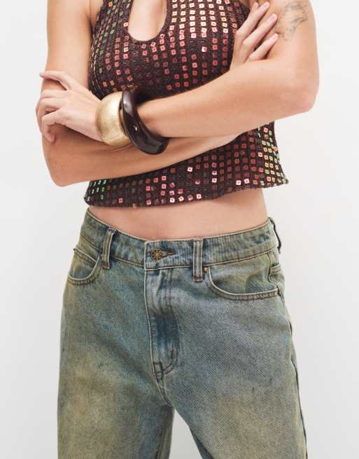 Lioness Top Model jeans med afslappet ben i stone blue-vask, 5 af 10