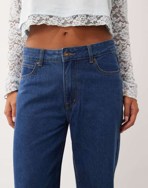 Lioness Top Model jeans med brede ben i mellemblå vask, 4 af 5
