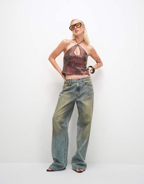 Lioness Top Model Jeans mit lockerem Bein in Stone Blue-Waschung - view 1