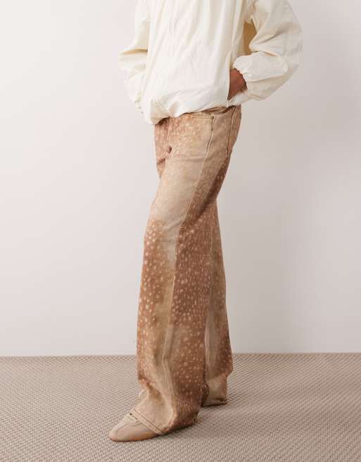 Lioness Uptown wide leg jean in fawn print, 3 of 5
