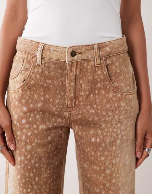 Lioness Uptown wide leg jean in fawn print, 5 of 5