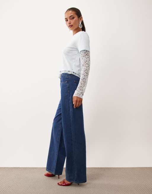 Lioness - vaquero wide leg en lavado azul medio, 2 de 5