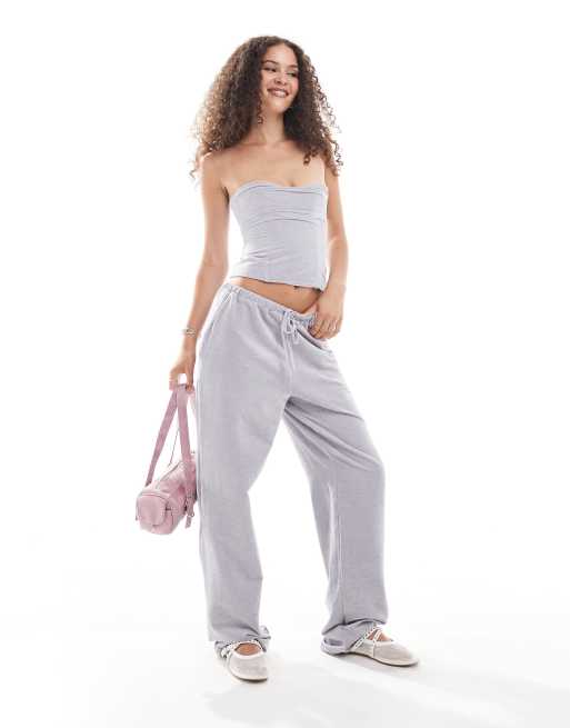 Lioness velour bandeau top in light blue (part of a set)