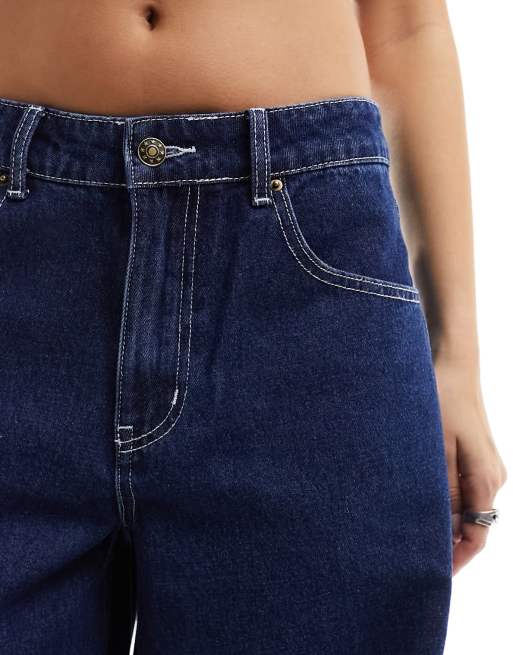 Lioness – Weite Jeans in indigoblauer Waschung mit niedrigem Bund, 5 von 5