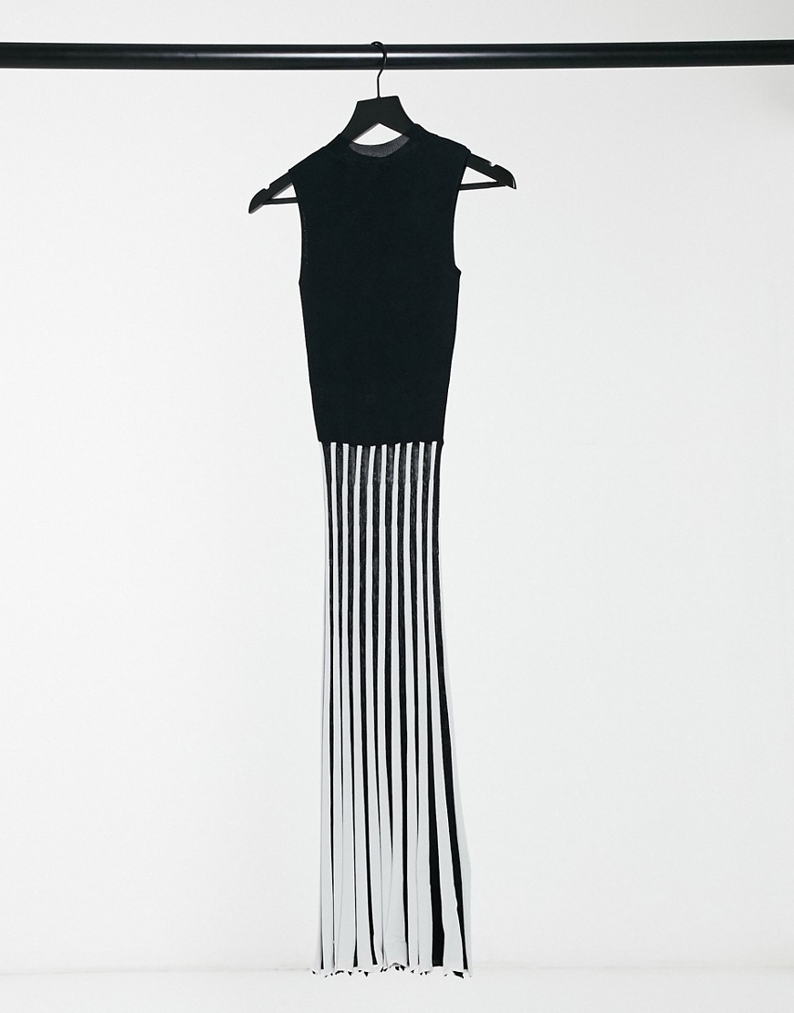 Lipsy 2-in-1 pencil dress in stripe-Black