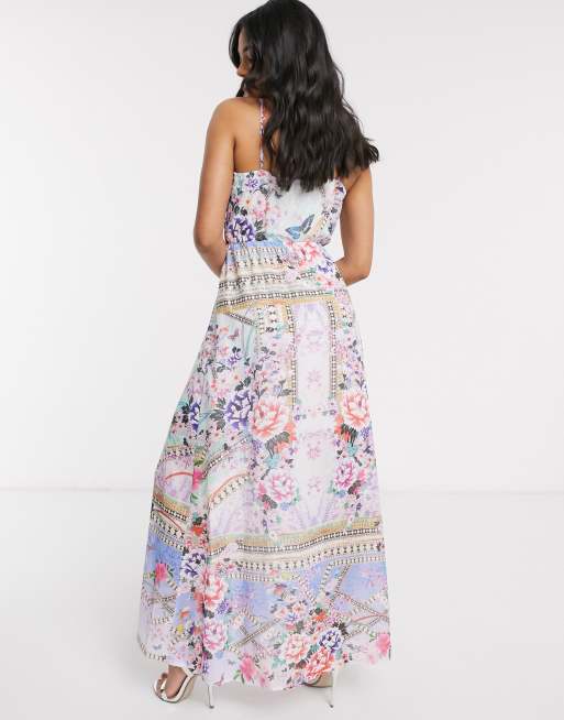 Lipsy × Abbey Clancy – Kopertowa sukienka maxi ze wzorem paisley, 2 z 4