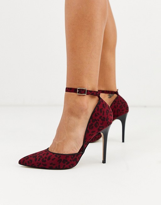 Lipsy animal print ankle tie heeled shoes