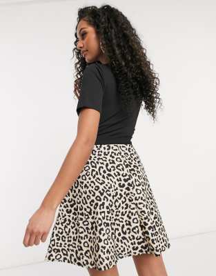 lipsy animal print skater dress