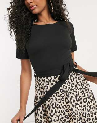 lipsy animal print skater dress