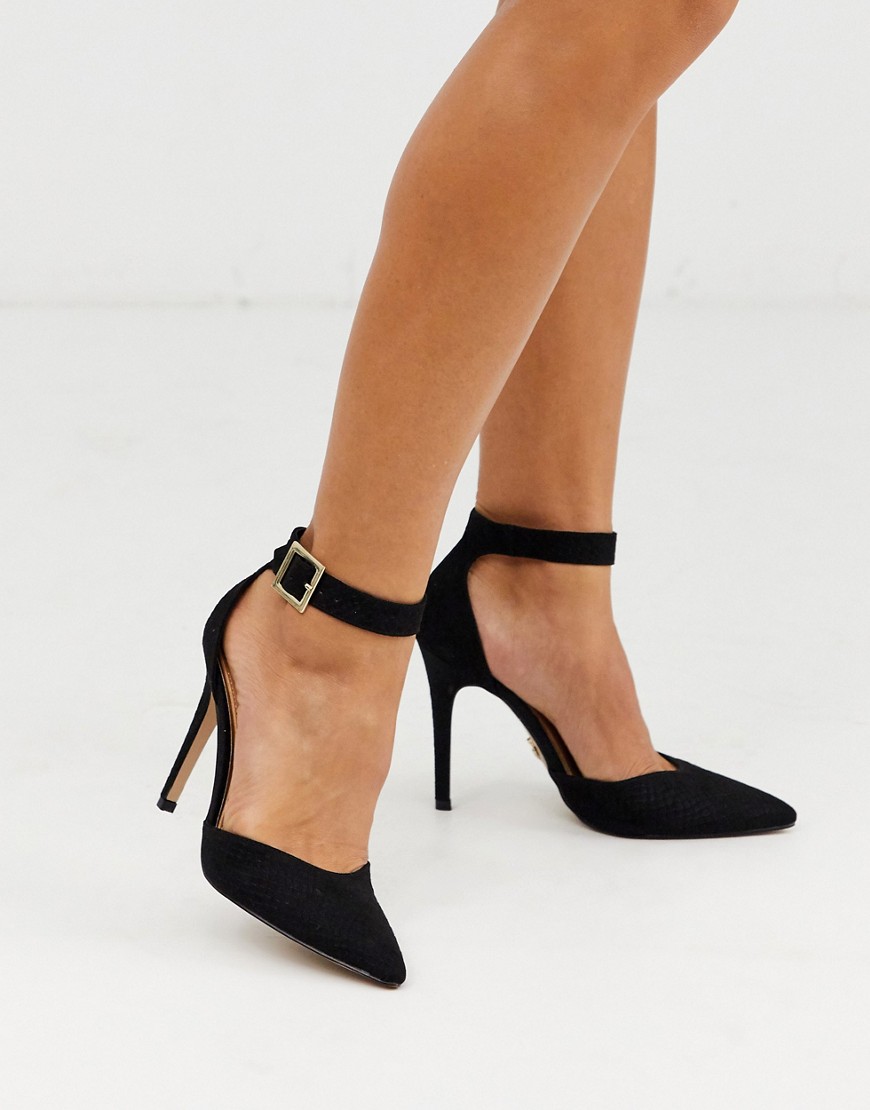 Lipsy ankle buckle shoes-Black