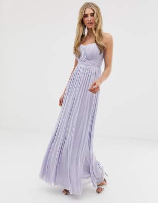 chiffon bandeau maxi dress