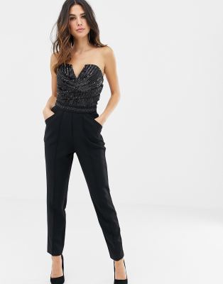 lipsy bandeau jumpsuit