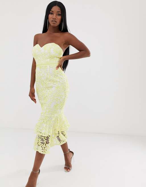 Lipsy yellow shop lace dress